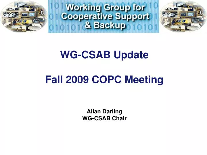 wg csab update fall 2009 copc meeting