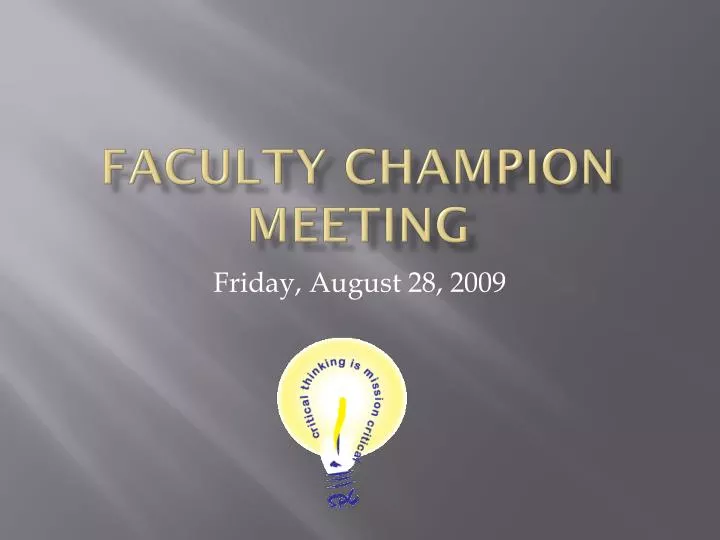 faculty champion meeting