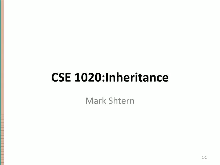 cse 1020 inheritance