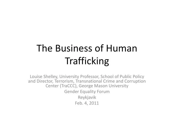 the business of human trafficking