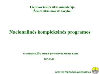 nacionali n s kompleksin s programos