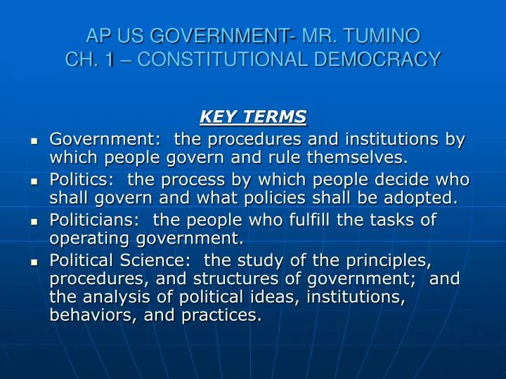 ap us government mr tumino ch 1 constitutional democracy