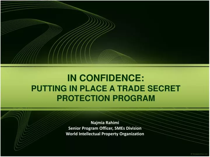 in confidence putting in place a trade secret protection program