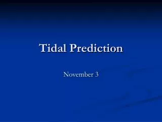 Tidal Prediction