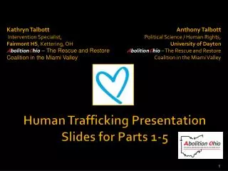 Human Trafficking Presentation Slides for Parts 1-5