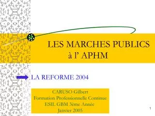 les marches publics l aphm