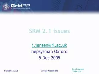 SRM 2.1 issues