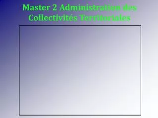 master 2 administration des collectivit s territoriales