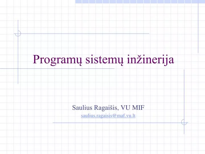 program sistem in inerija