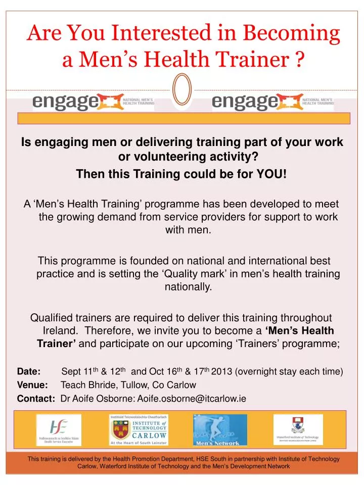 are you interested in becoming a men s health trainer