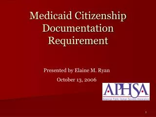 Medicaid Citizenship Documentation Requirement