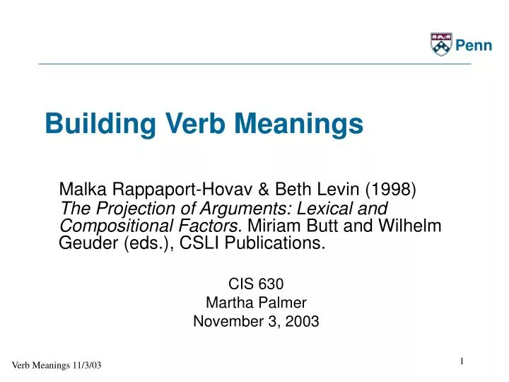 building verb meanings