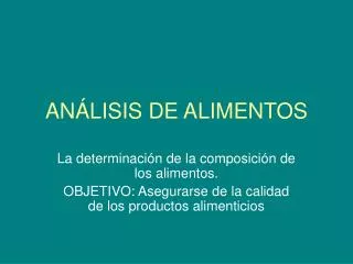 an lisis de alimentos