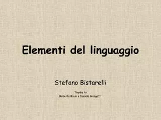 elementi del linguaggio