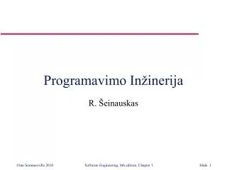 programavimo in inerija