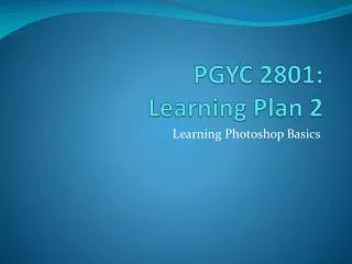 PGYC 2801: Learning Plan 2