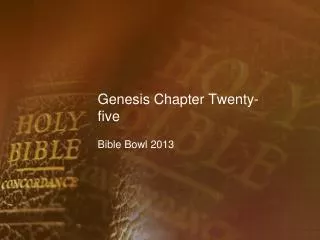 Genesis Chapter Twenty-five