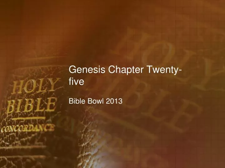 genesis chapter twenty five