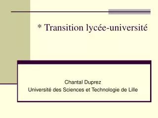 transition lyc e universit