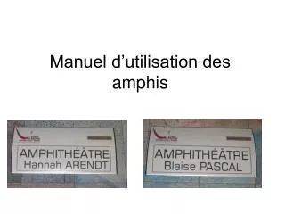 manuel d utilisation des amphis