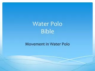 Water Polo Bible