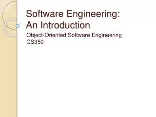 Software Engineering: An Introduction