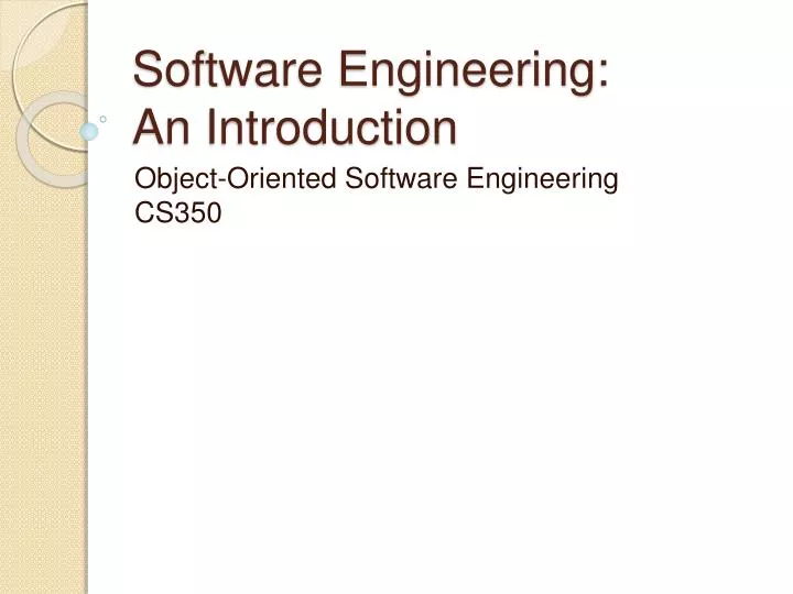 software engineering an introduction