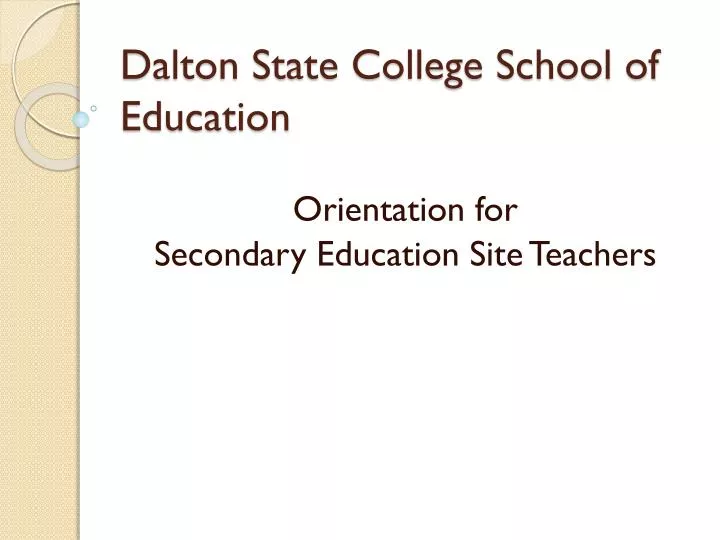 dalton state college school of education
