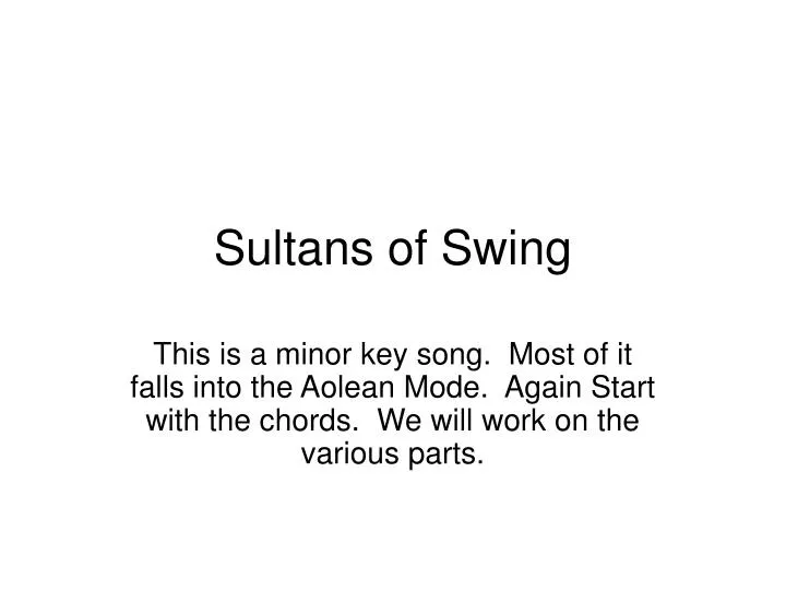 sultans of swing