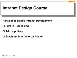 Intranet Design Course