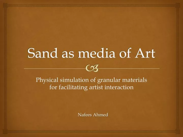 sand as media of art