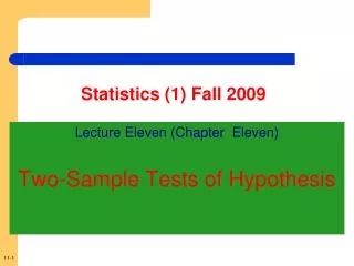 Statistics (1) Fall 2009