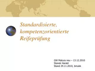 standardisierte kompetenzorientierte reifepr fung