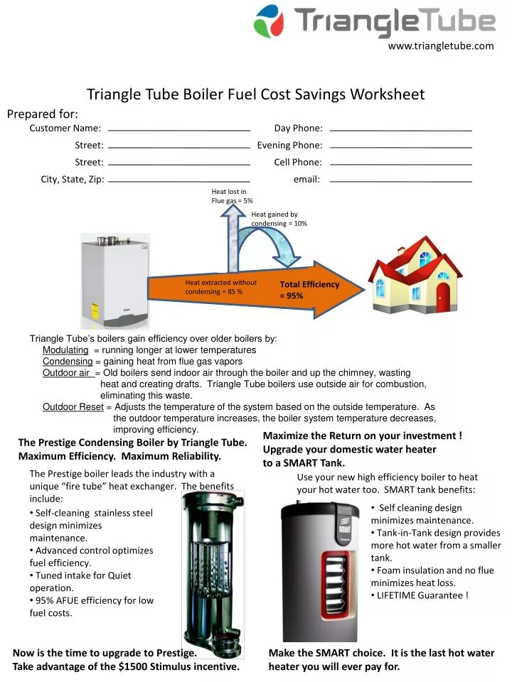 triangle tube boiler fuel cost savings worksheet