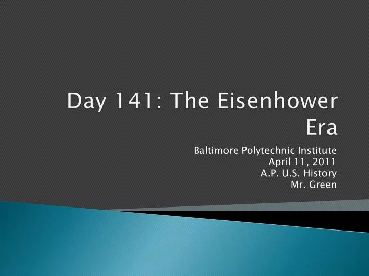 day 141 the eisenhower era