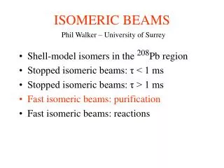 ISOMERIC BEAMS