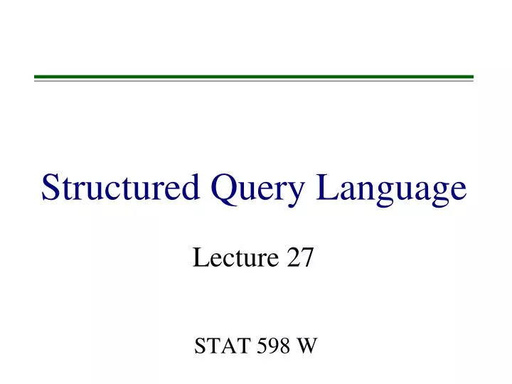 structured query language