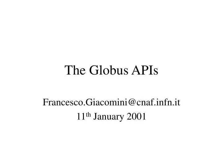 the globus apis