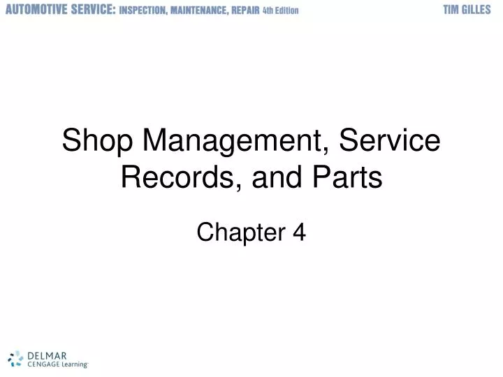 shop management service records and parts