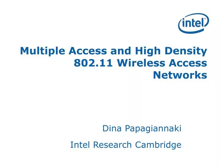 multiple access and high density 802 11 wireless access networks