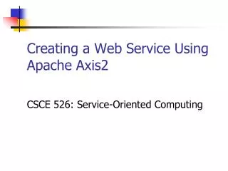 Creating a Web Service Using Apache Axis2