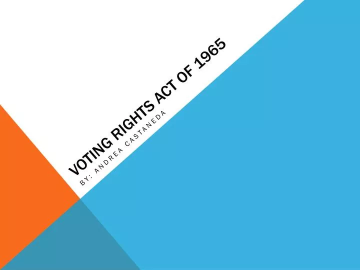 voting rights act of 1965