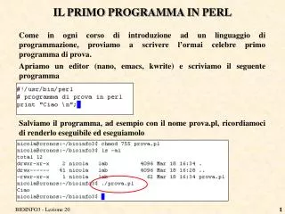 il primo programma in perl