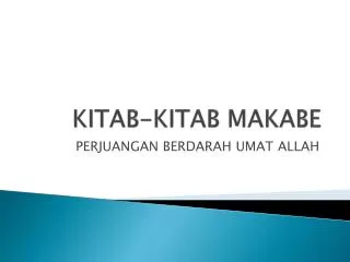 KITAB-KITAB MAKABE