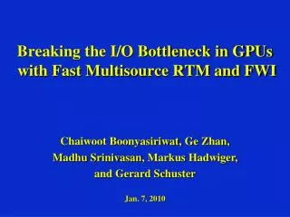 Breaking the I/O Bottleneck in GPUs with Fast Multisource RTM and FWI