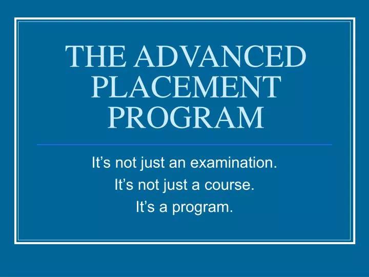 the advanced placement program