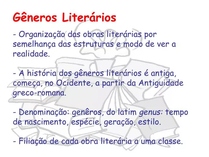 PPT - GÊNEROS LITERÁRIOS PowerPoint Presentation, free download - ID:4827752