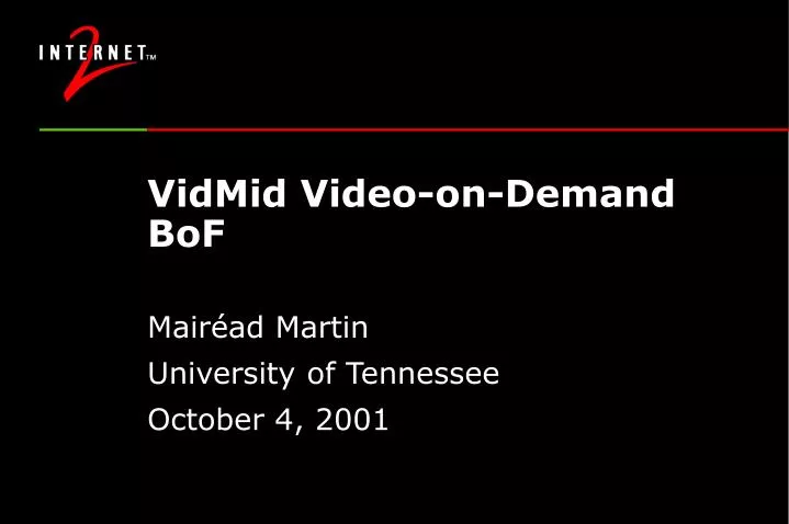vidmid video on demand bof