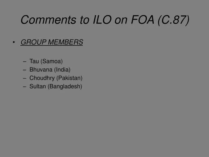 comments to ilo on foa c 87
