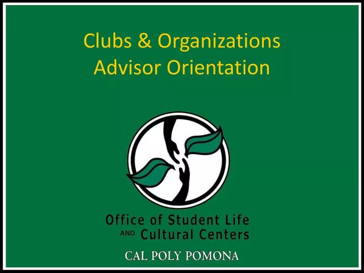 clubs organizations advisor orientation